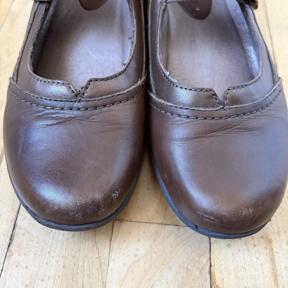 Earth Shoes Womens Sz 6.5 B Angelica Mary Jane Flats Brown Leather Hook And Loop - Picture 6 of 9
